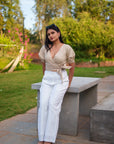 Beige Wrap Crop Top by Enhyphen