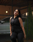 Black Sleeveless Shirt by Enhyphen The Label