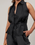 Black Sleeveless Shirt by Enhyphen The Label