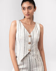 Black & White Striped Vest by Enhyphen The Label