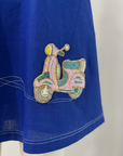 Cobalt Blue Beaded Scooter Cotton Shirt Dress by ENHYPHEN The Label