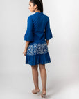 Cobalt Blue Embroidered Shirt Dress by Enhyphen The Label