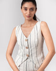 BLACK & WHITE STRIPED VEST