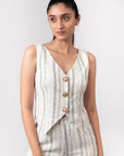 BLACK & WHITE STRIPED VEST