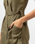 OLIVE GREEN UTILITY DRESS
