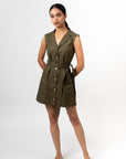 OLIVE GREEN UTILITY DRESS