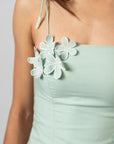 MINT GREEN BLOOM MIDI DRESS