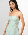 MINT GREEN BLOOM MIDI DRESS
