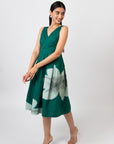 EMERALD BLOOM MIDI DRESS