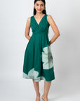 EMERALD BLOOM MIDI DRESS