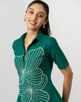 Emerald Bloom Embroidered Shirt Dress by Enhyphen The Label