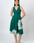 Emerald Bloom Midi Dress by Enhyphen
