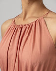 Gathered Halter Pink Peplum Top by ENHYPHEN The Label