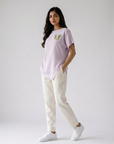 Lilac Hand-Beaded Cat Linen Top by ENHYPHEN The Label