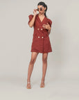 Maroon Blazer Dress by Enhyphen The Label