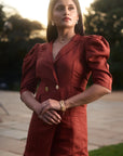 Maroon Blazer Dress by Enhyphen The Label