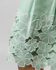 Mint Green Embroidered Halter Midi Dress by Enhyphen