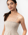 Striped Smocked Midi Dress by Enhyphen The Label