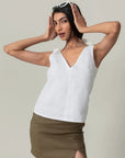 White Bow Strap Top by Enhyphen