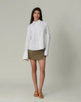 White Flared Cuff Shirt by Enhyphen