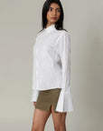 White Flared Cuff Shirt by Enhyphen The Label