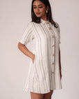 White and Black Striped Dress by Enhyphen The Label