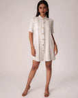 White and Black Striped Dress by Enhyphen The Label