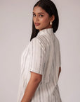 White and Black Striped Dress by Enhyphen The Label