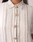 White and Black Striped Dress by Enhyphen The Label