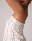 White and Black Striped Strapless Top by Enhyphen