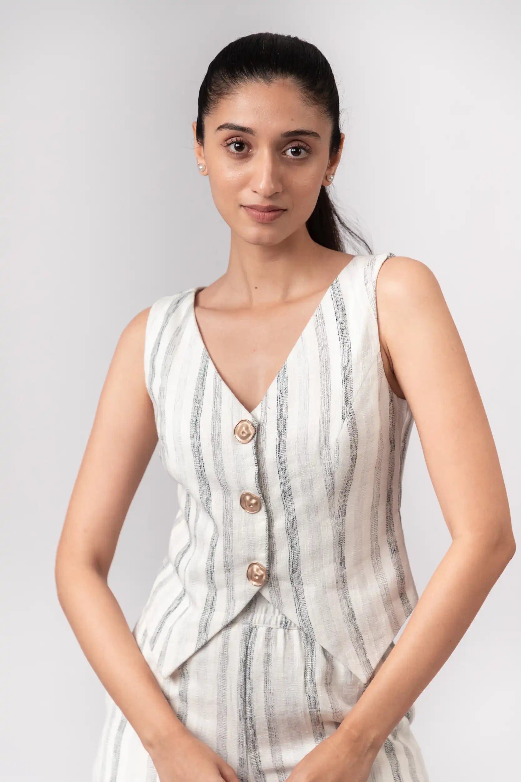 Black & White Striped Vest by Enhyphen The Label