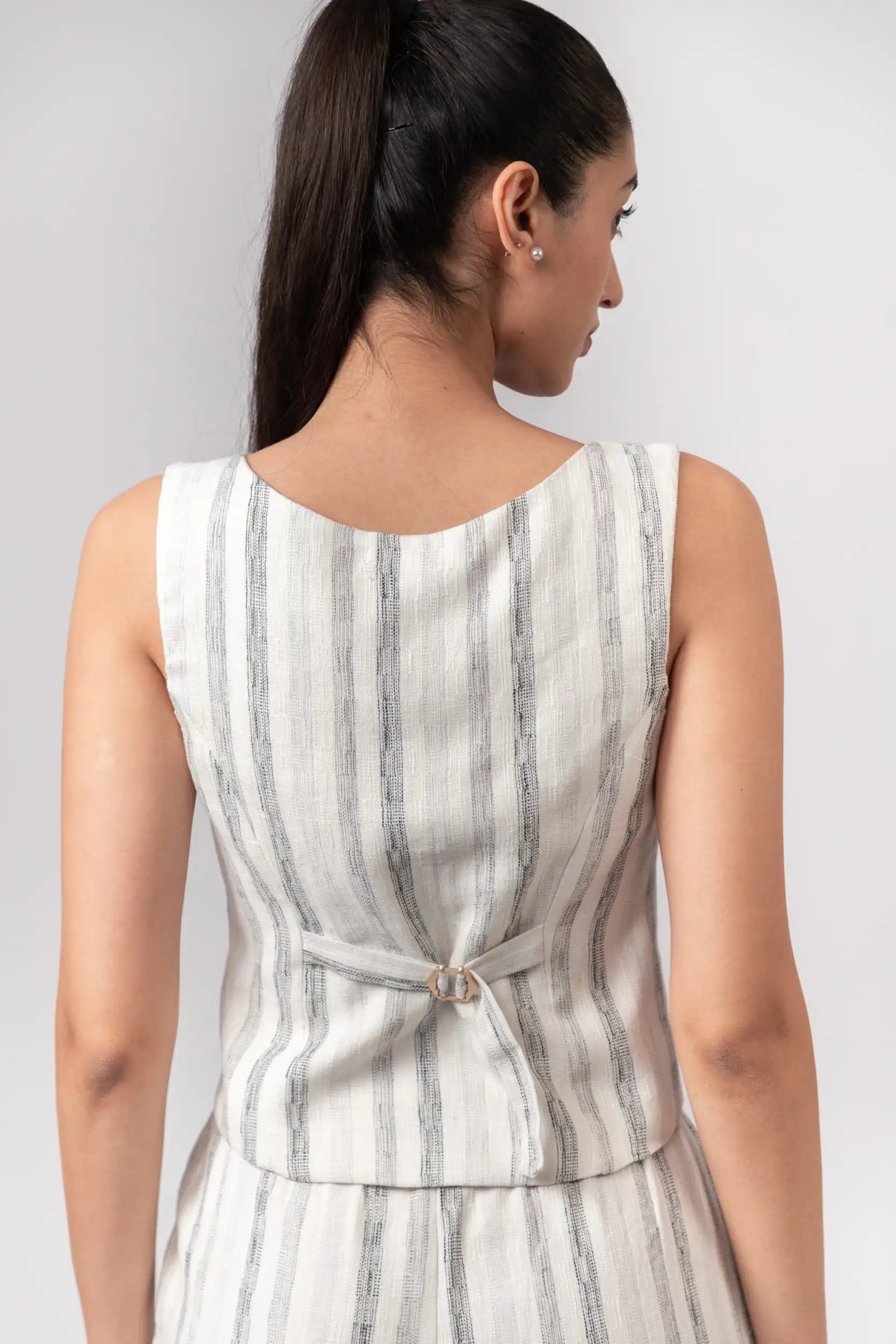 Black & White Striped Vest by Enhyphen The Label