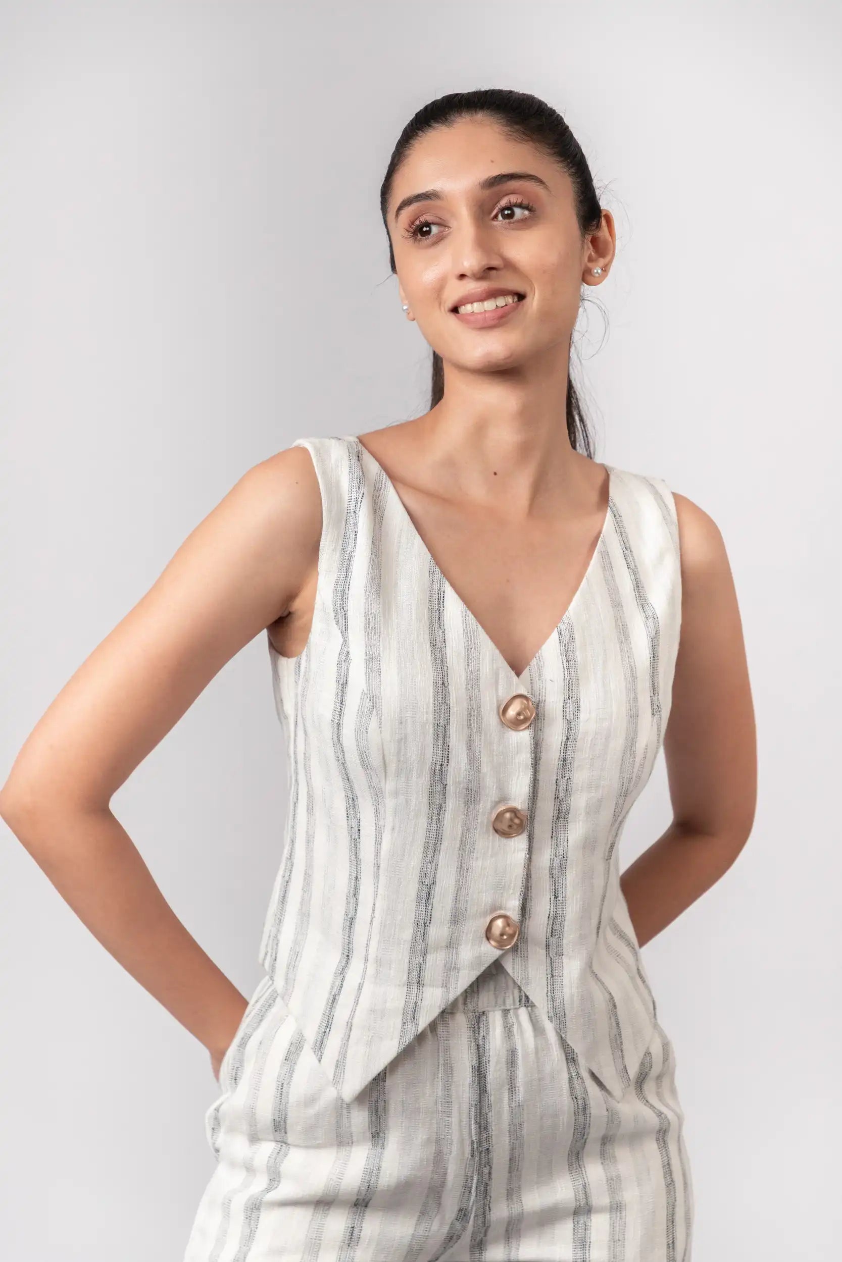 Black & White Striped Vest by Enhyphen The Label