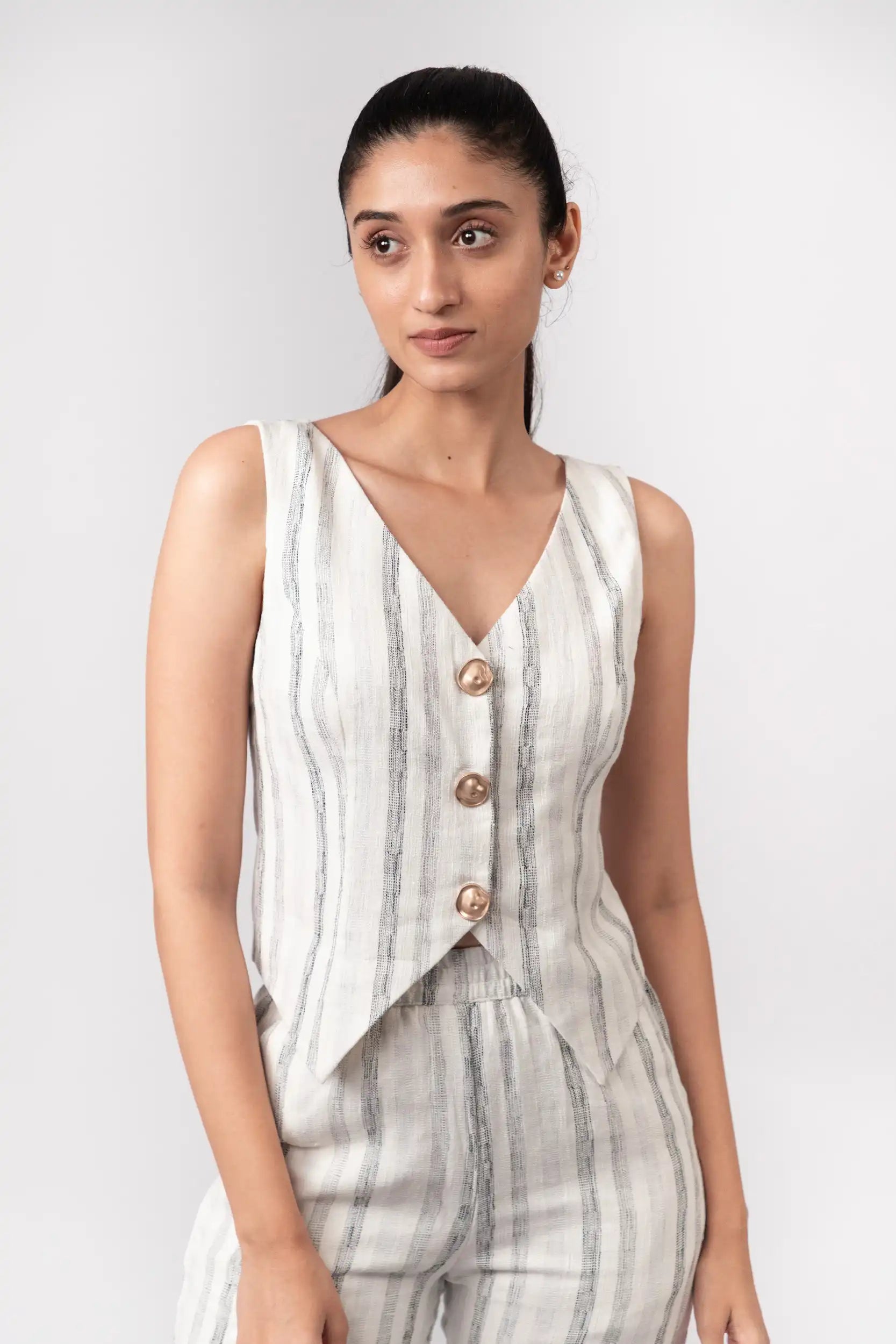Black & White Striped Vest by Enhyphen The Label