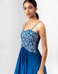 Cobalt Blue Embroidered Maxi Dress by Enhyphen The Label