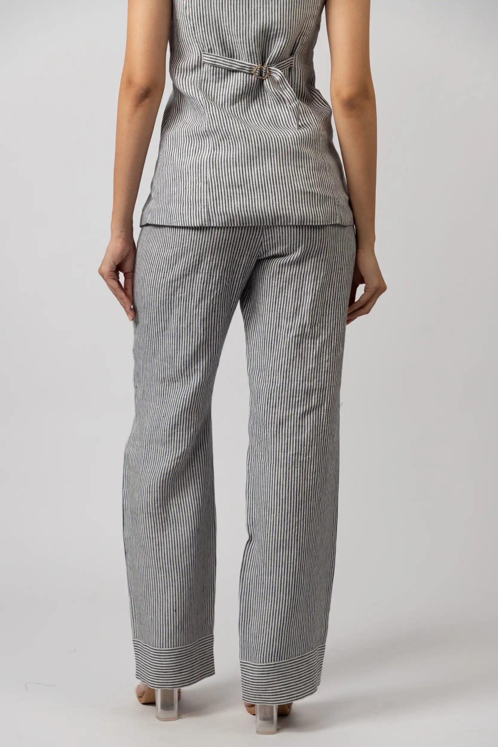 Dark Navy Blue Striped Trouser by Enhyphen The Label