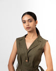 OLIVE GREEN UTILITY DRESS