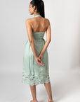 MINT GREEN EMBROIDERED HALTER MIDI DRESS
