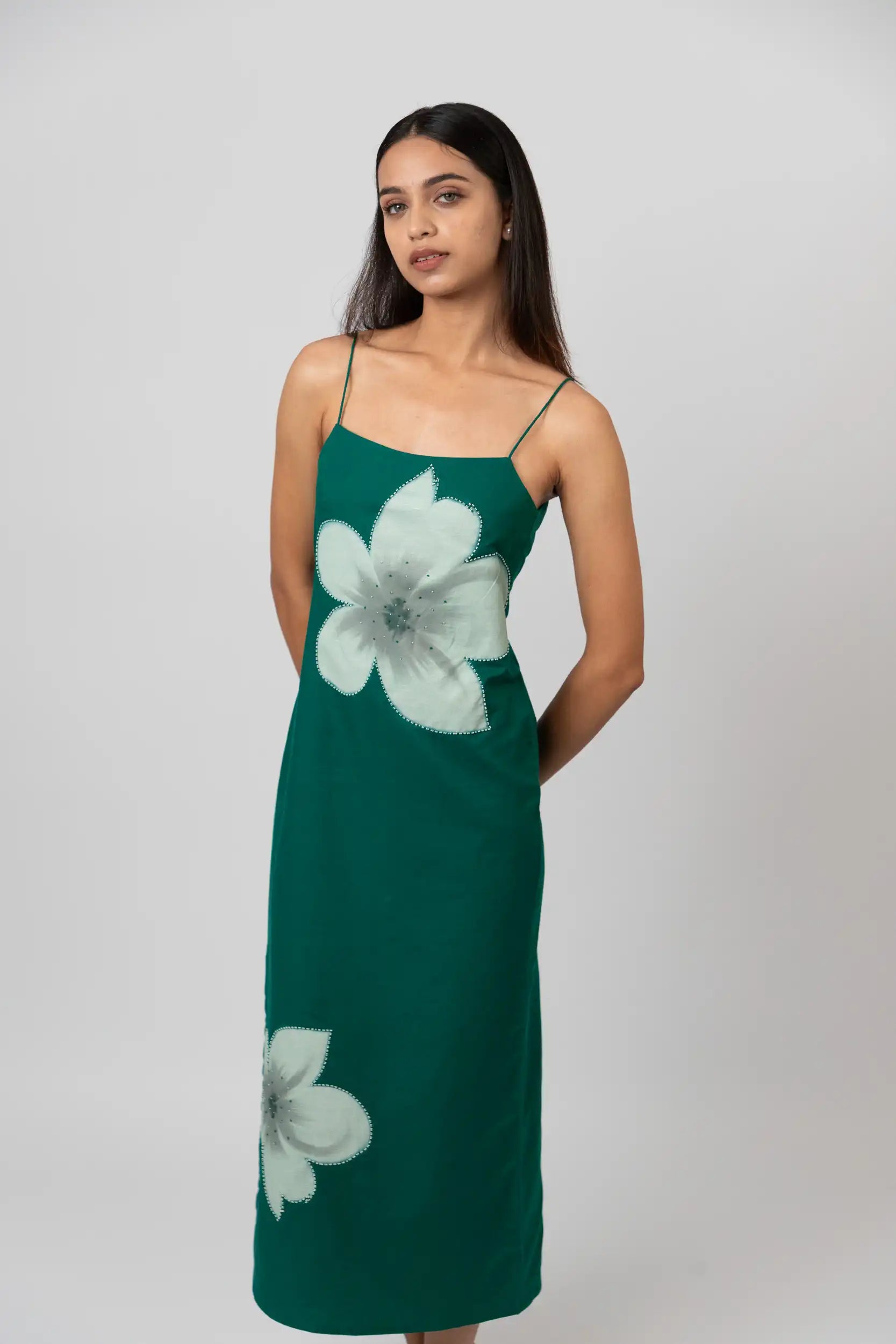 Emerald Bloom Long Slip Dress by Enhyphen The Label