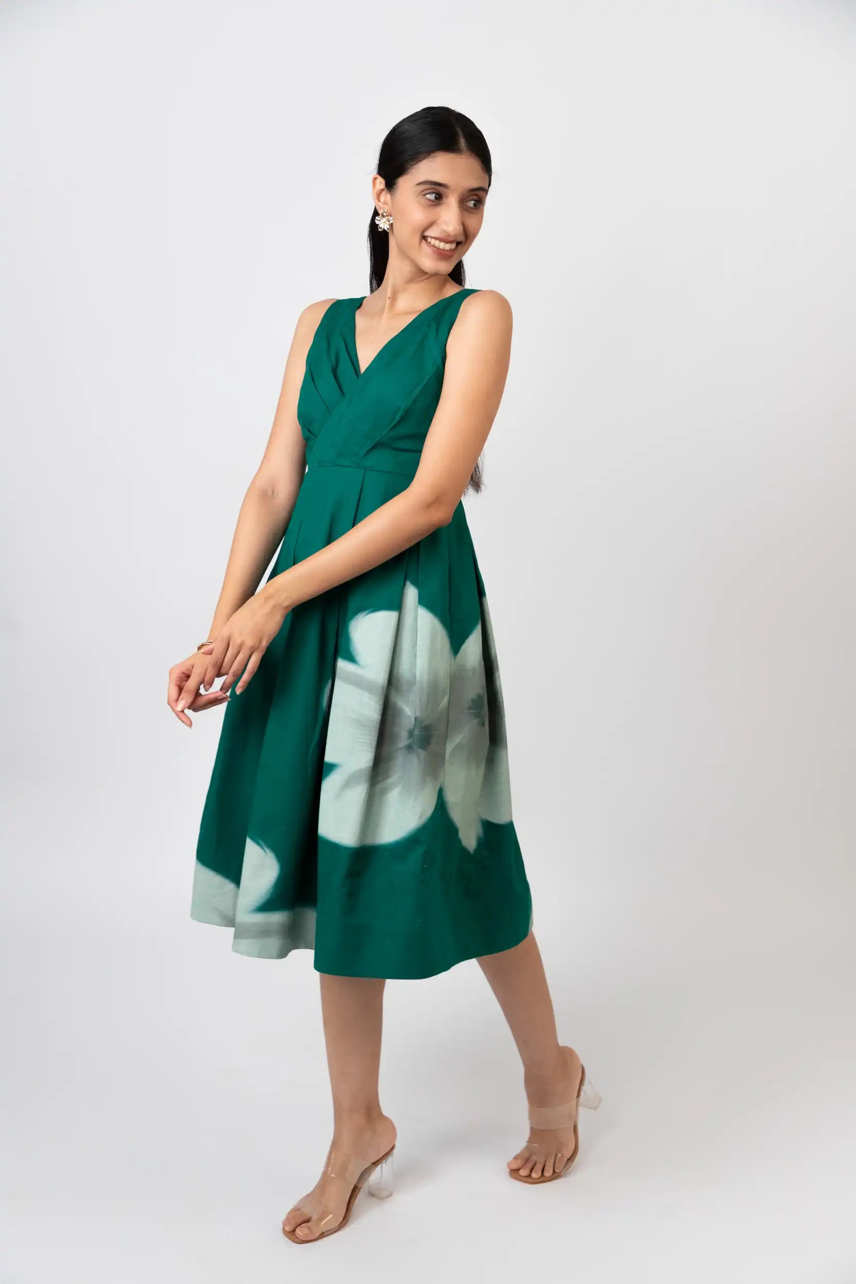 Emerald Bloom Midi Dress by Enhyphen