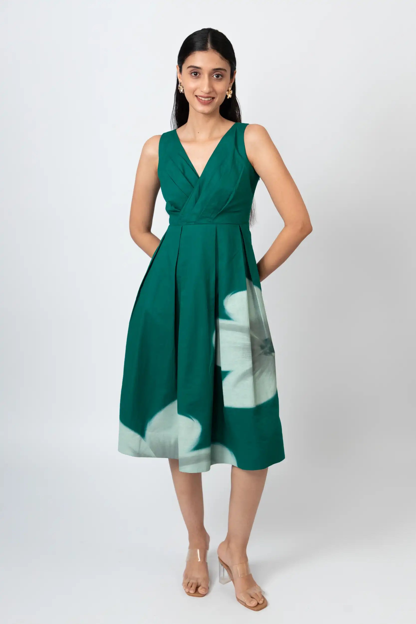 Emerald Bloom Midi Dress by Enhyphen