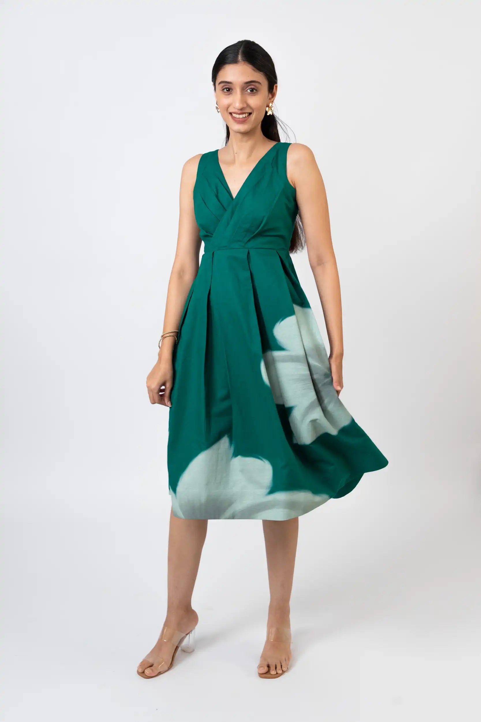 Emerald Bloom Midi Dress by Enhyphen