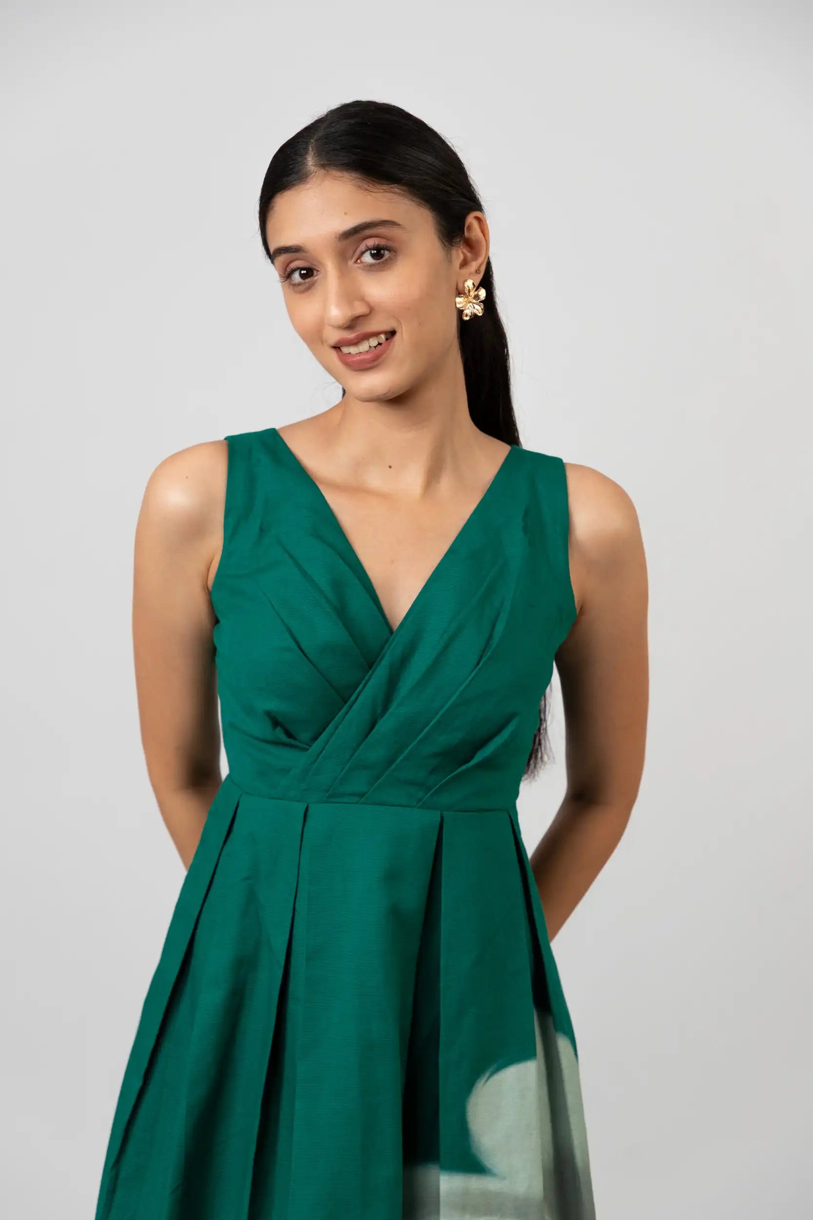 Emerald Bloom Midi Dress by Enhyphen