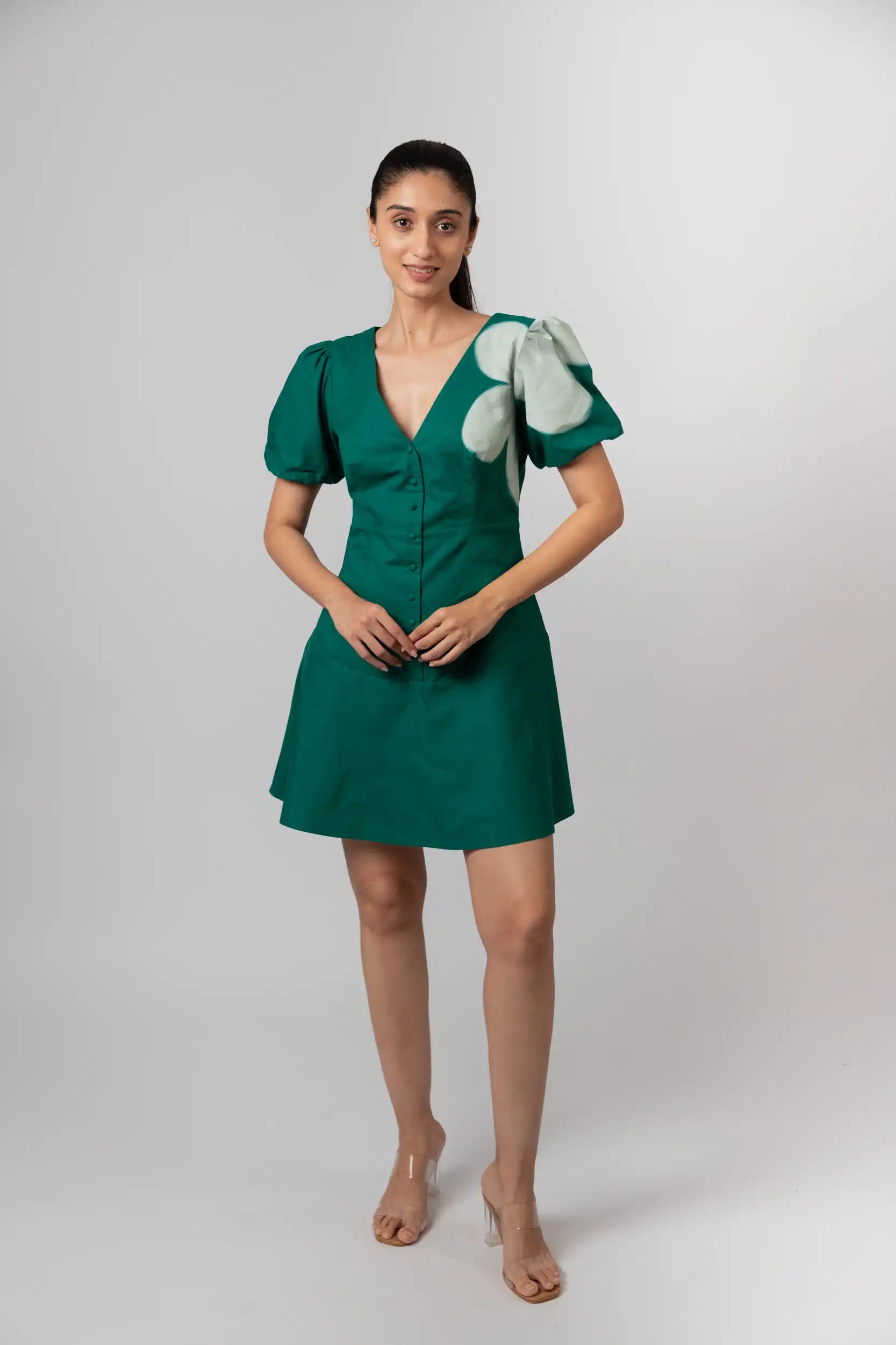 Emerald Bloom Mini Dress by Enhyphen The Label