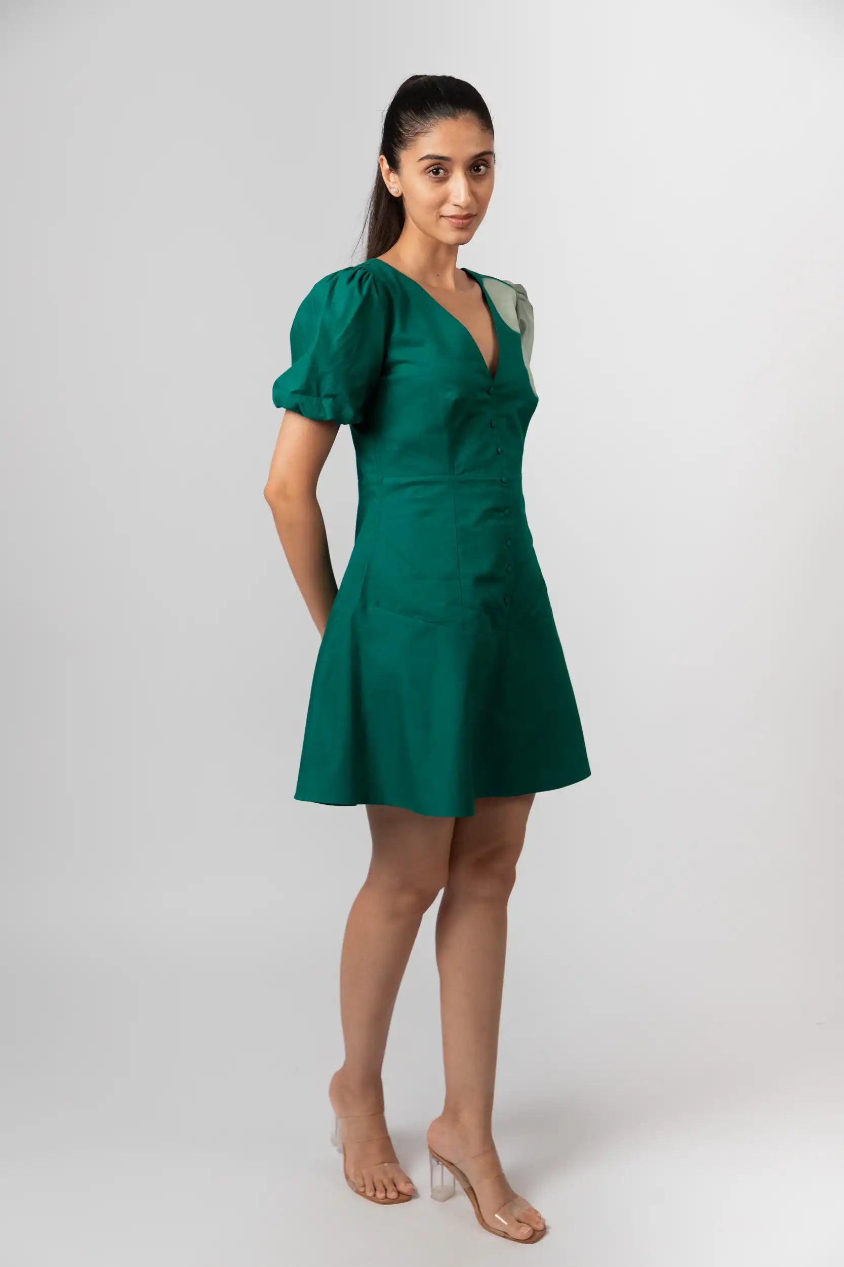 Emerald Bloom Mini Dress by Enhyphen The Label