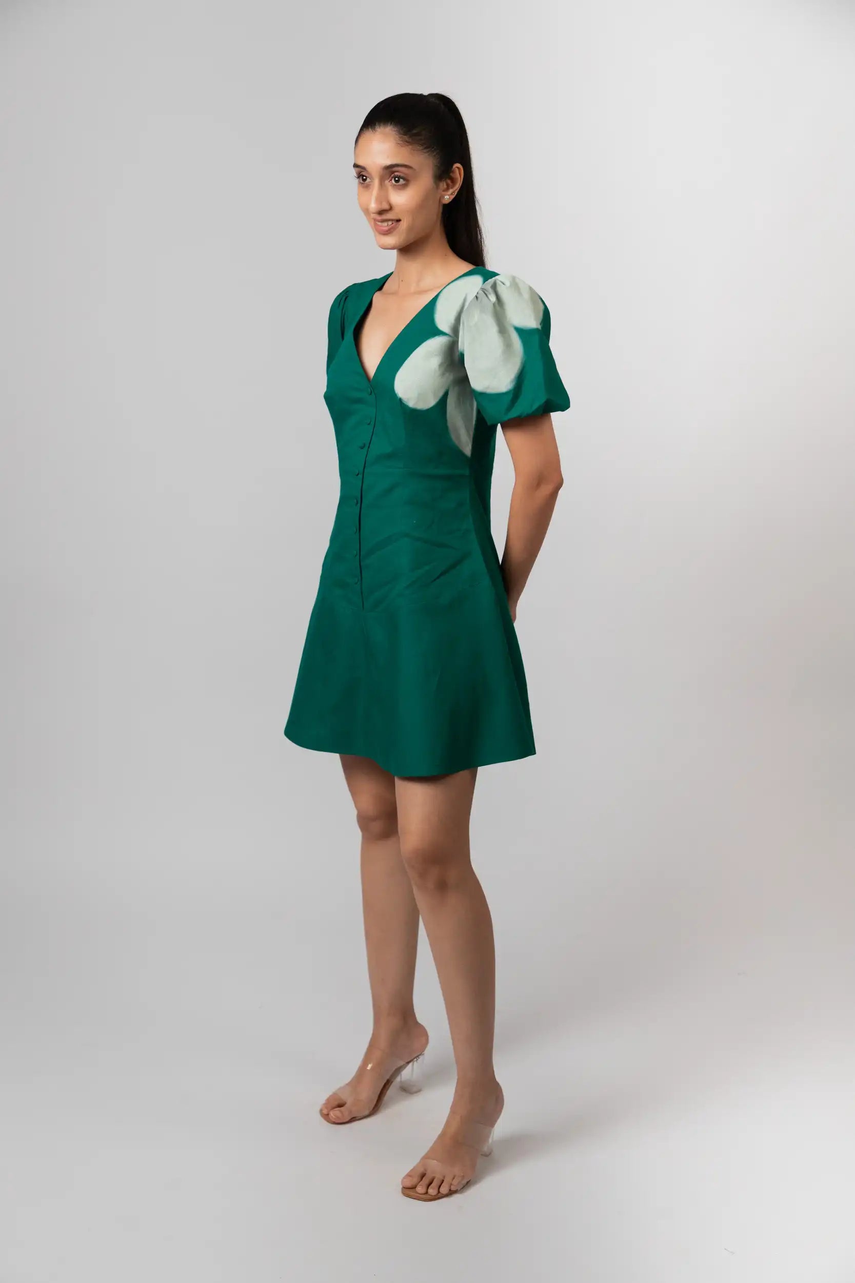 Emerald Bloom Mini Dress by Enhyphen The Label