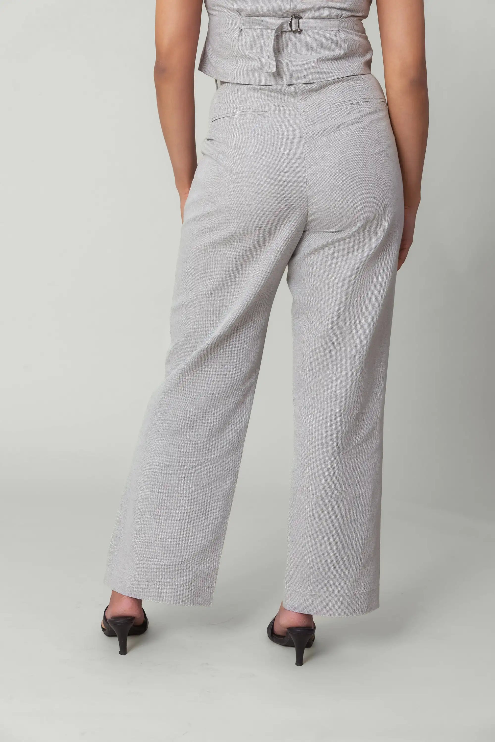 Grey High Waist Trousers by Enhyphen