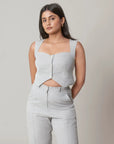 Grey Linen Vest by Enhyphen
