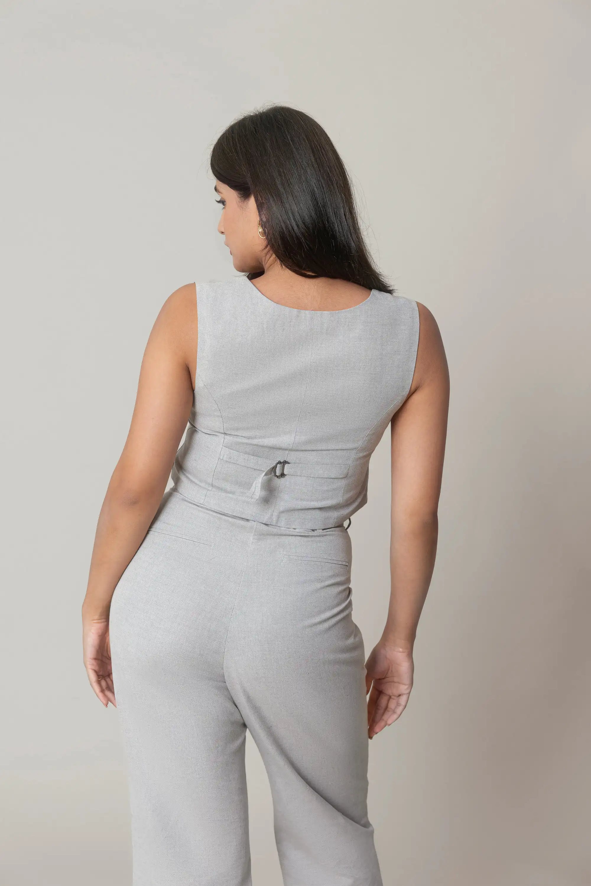 Grey Linen Vest by Enhyphen