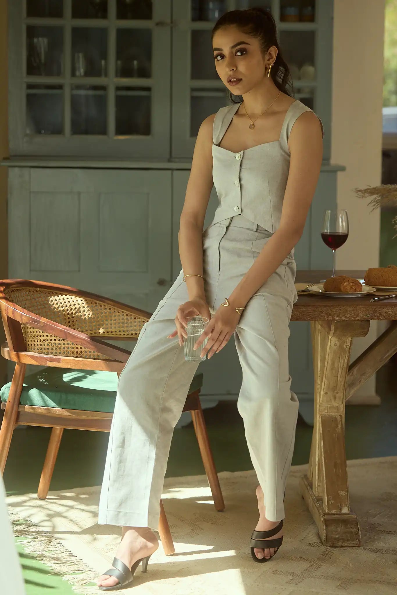 Grey Linen Vest by Enhyphen